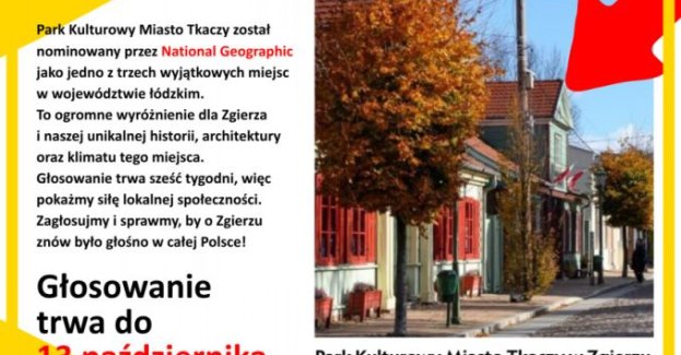 Park Kulturowy Miasto Tkaczy w Zgierzu znalazł się wśród trzech miejsc z województwa łódzkiego nominowanych przez National Geographic do plebiscytu „Cud Polski 2026”. Głosowanie jest bezpłatne i zakończy się 13 października 2026 r.